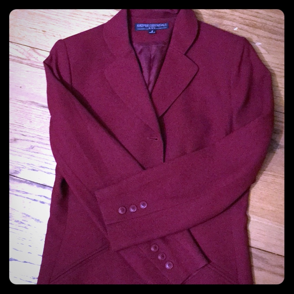 Kasper Essentials Deep Red Long Blazer - image 1